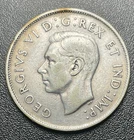 1943 Canada 50 Cents George VI Silver Coin – 80% Silver Half Dollar