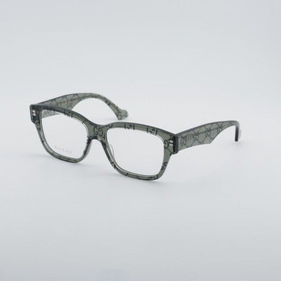 Gucci GG1428O Eyeglasses Grey Acetate Gucci GG1428O 011 Square Transparent Pattern/Grey Eyeglasses  main image 4