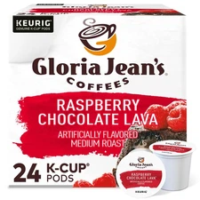 Gloria Jean's Raspberry Chocolate Lava Coffee, Keurig K-Cup Pod, 24 Count