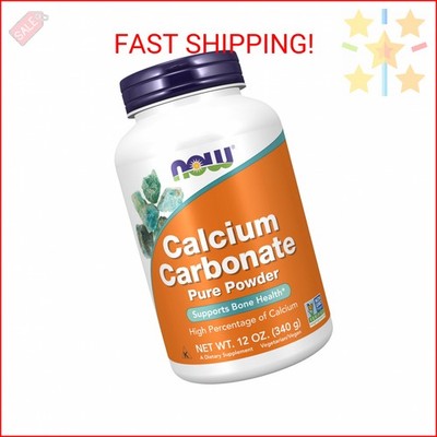 NOW Foods Supplements, Calcium Carbonate Powder, High Percentage of Calcium, Sup