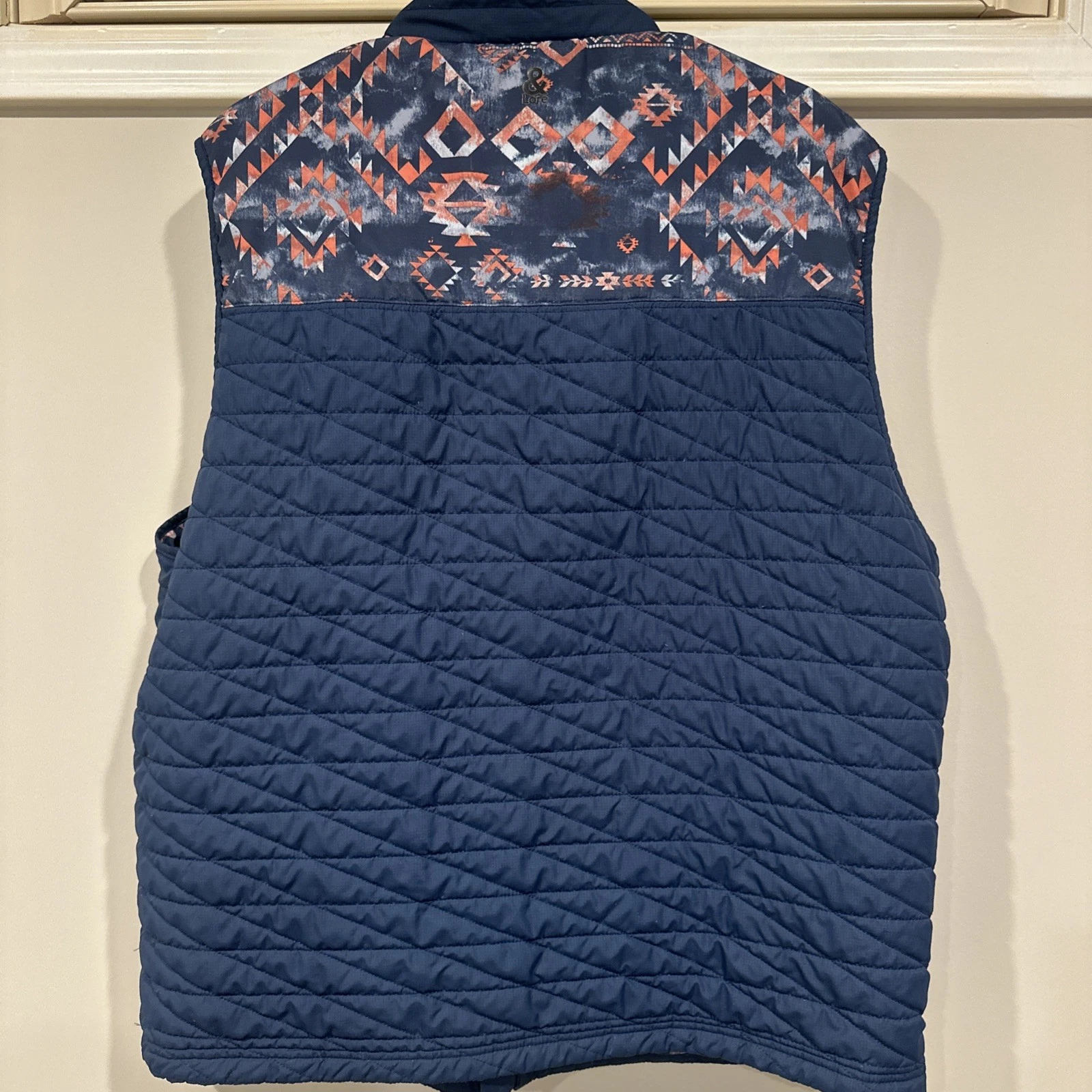 &Lore By Tahoe River Men's 2XL Quilted Vest  Full Zip Blue Sleeveless Jacket  image 2