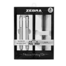 Zebra Pen Premium Writing Gift Set 3-Pack, Black Ink, Medium/Fine Point, Incl...