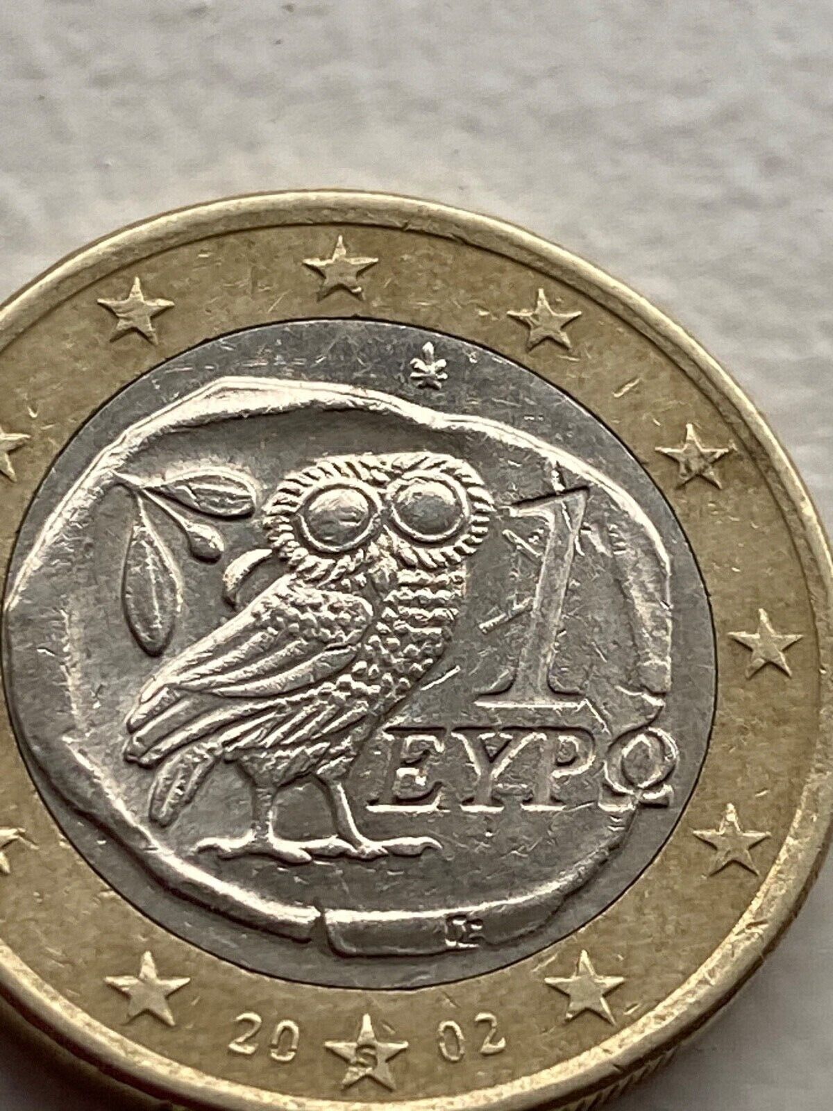 Coin 1 Euro Greece 2002 Coin 1 Euro Greece 2002 with Defect Rare
