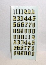 Vintage 1960's RUSSKIT BLACK NUMBER DECAL SHEET-ORIGINAL 7123