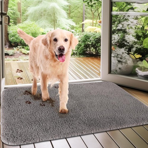 Dog Door Mat - 32x20in Super Absorbent & Non-Slip Pet Mat for Entrance, Soft & E