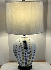 StyleCraft 34.5” Black Ginger Jar Task And Reading Lamp With Shade L333496