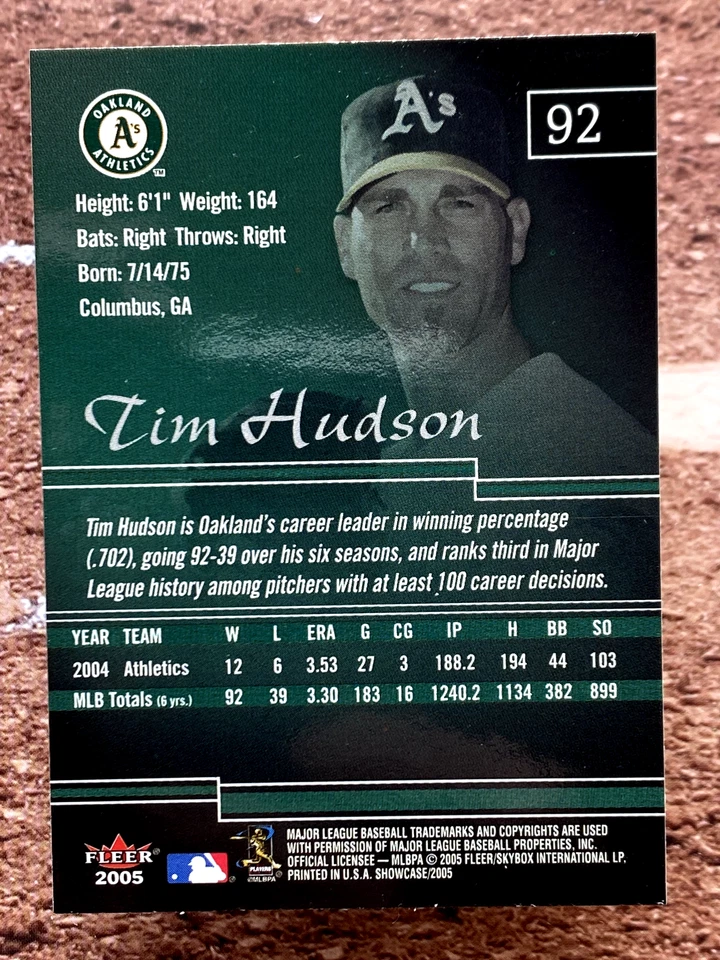 2005 Fleer Showcase Tim Hudson #92 - Image 2 of 2
