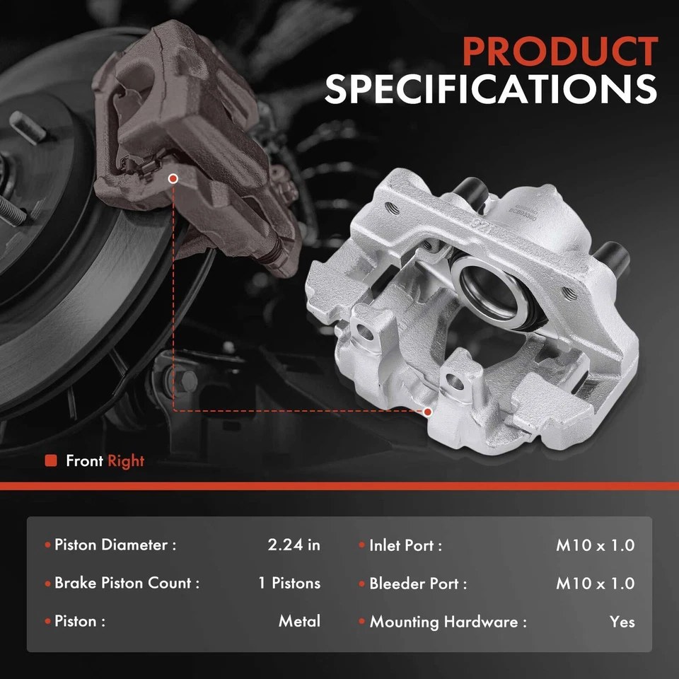 1Pc Front Right Disc Brake Caliper w/ Bracket for BMW 323i 328i/xDrive 328xi X1 - Image 2 of 4