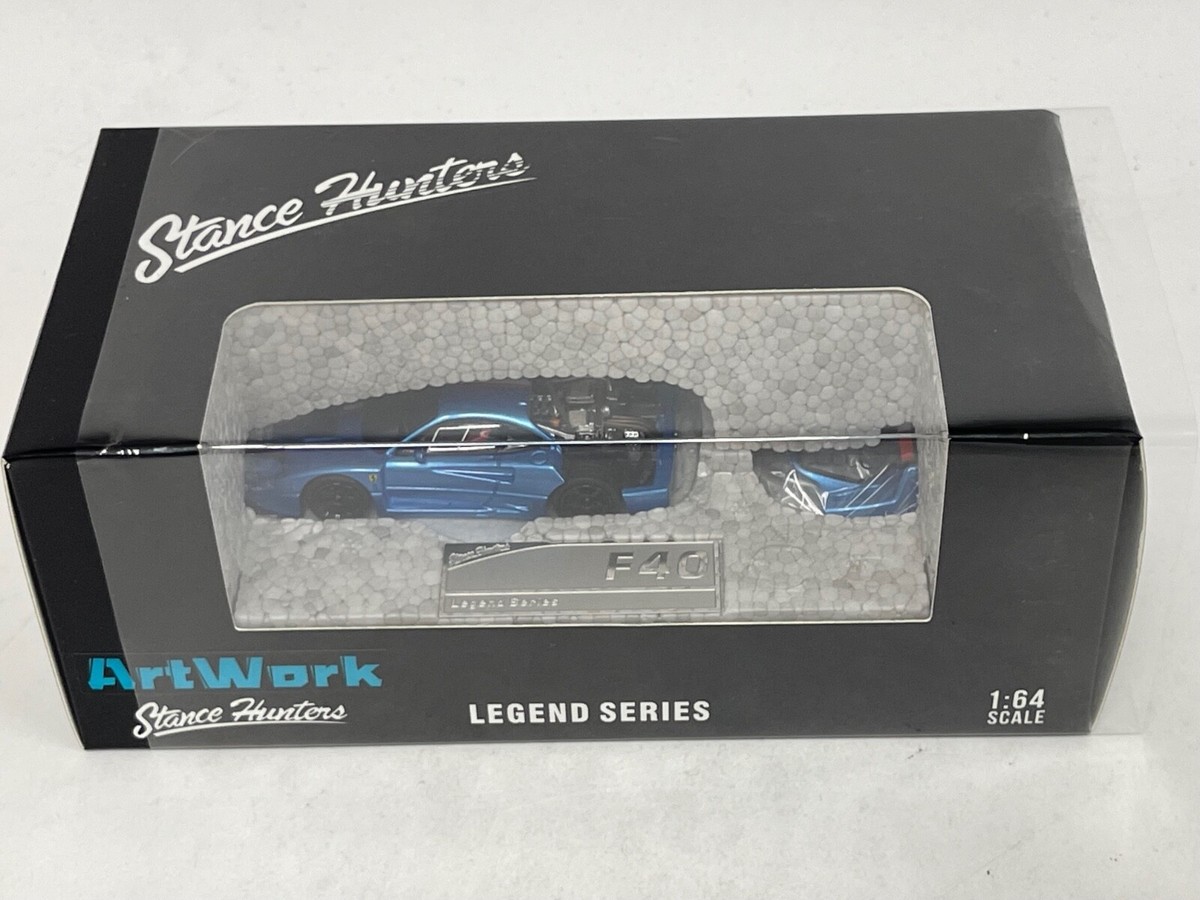 1/64 Stance Hunter Ferrari F40 Engine detail Metallic Blue Colors