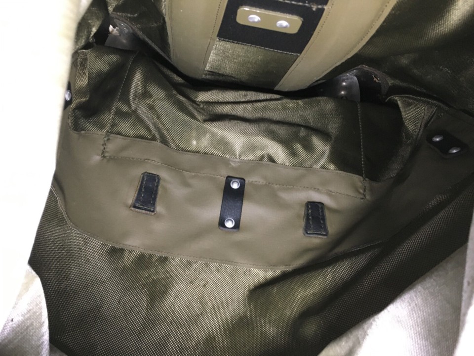 Swiss Army Rubberized 1980s Nylon & Leather Green Mountain Rucksack Bag