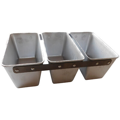 BAKING MOLD FOR 3 BREAD CUPCAKES ALUMINUM PAN LOAF BAKEWARE CAKE 34х21.2х11 CM