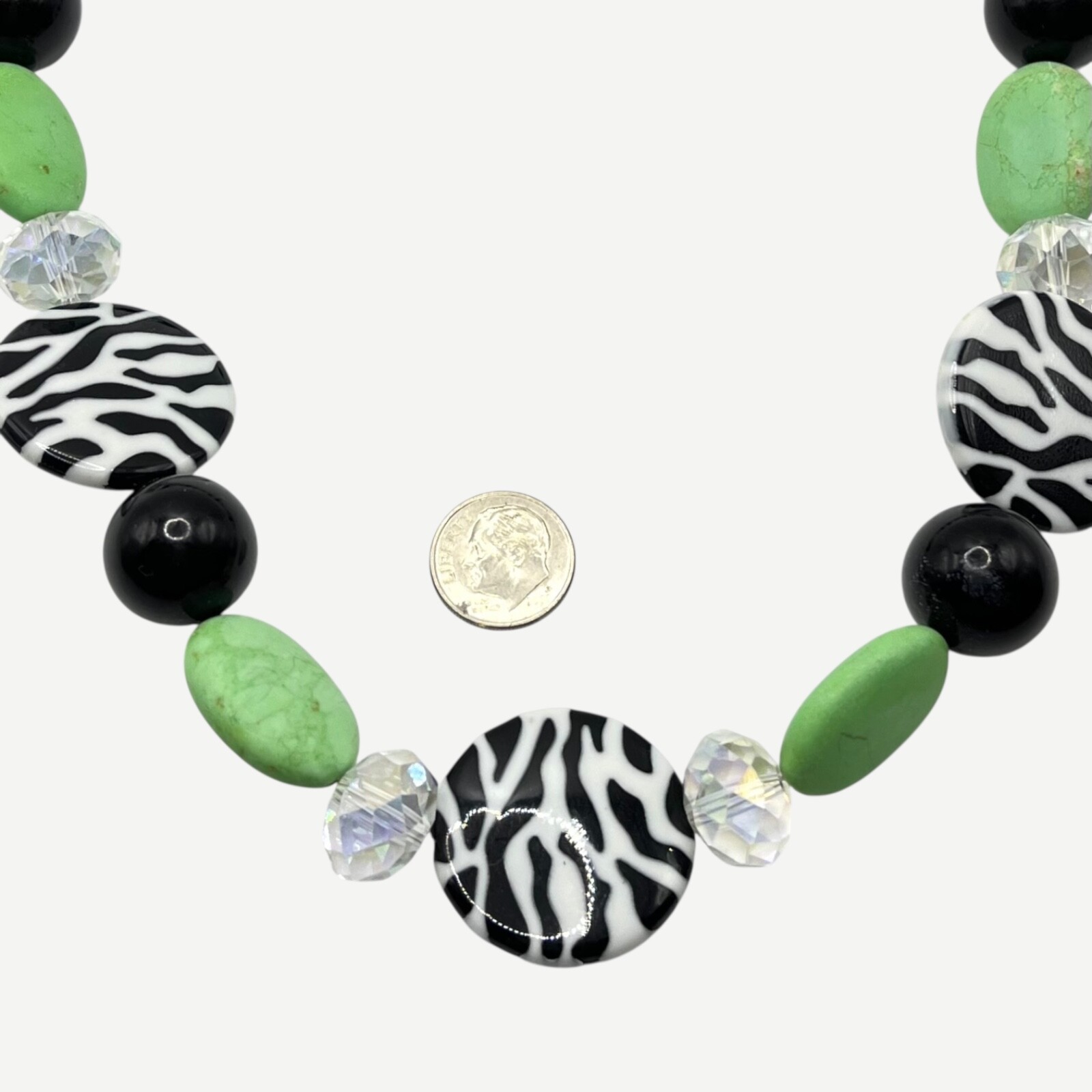 Chunky Beaded Statement Necklace Simulated Pearl … - image 3