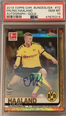 2019 Topps Chrome Bundesliga Gold Refractor Erling Haaland Rookie