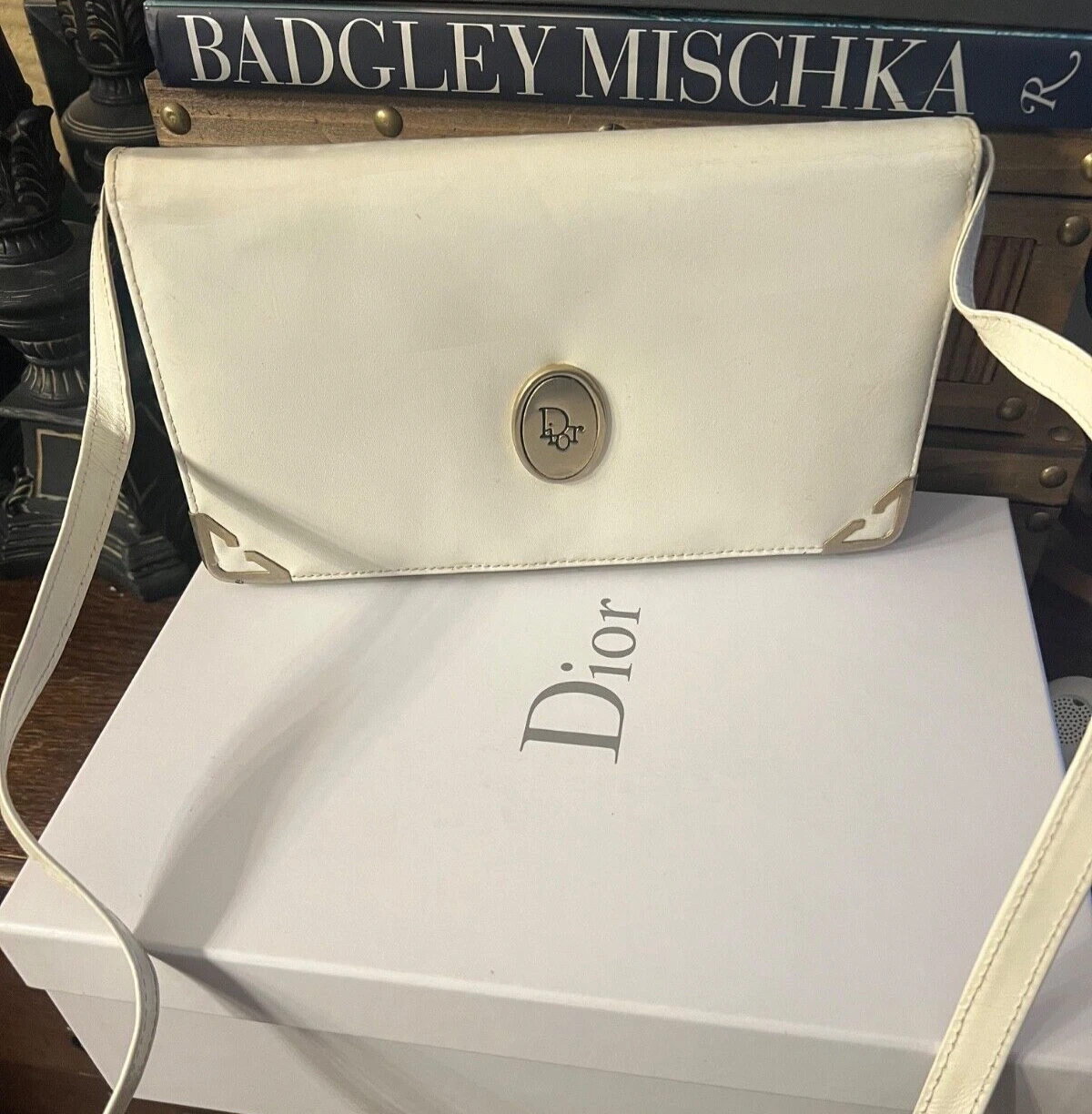 Sac bandoulière Christian Dior VINTAGE blanc bandoulière