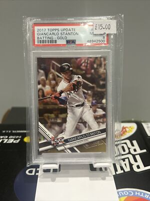 2017 Topps Update Baseball Giancarlo Stanton Batting Gold Refractor /2017 PSA 9
