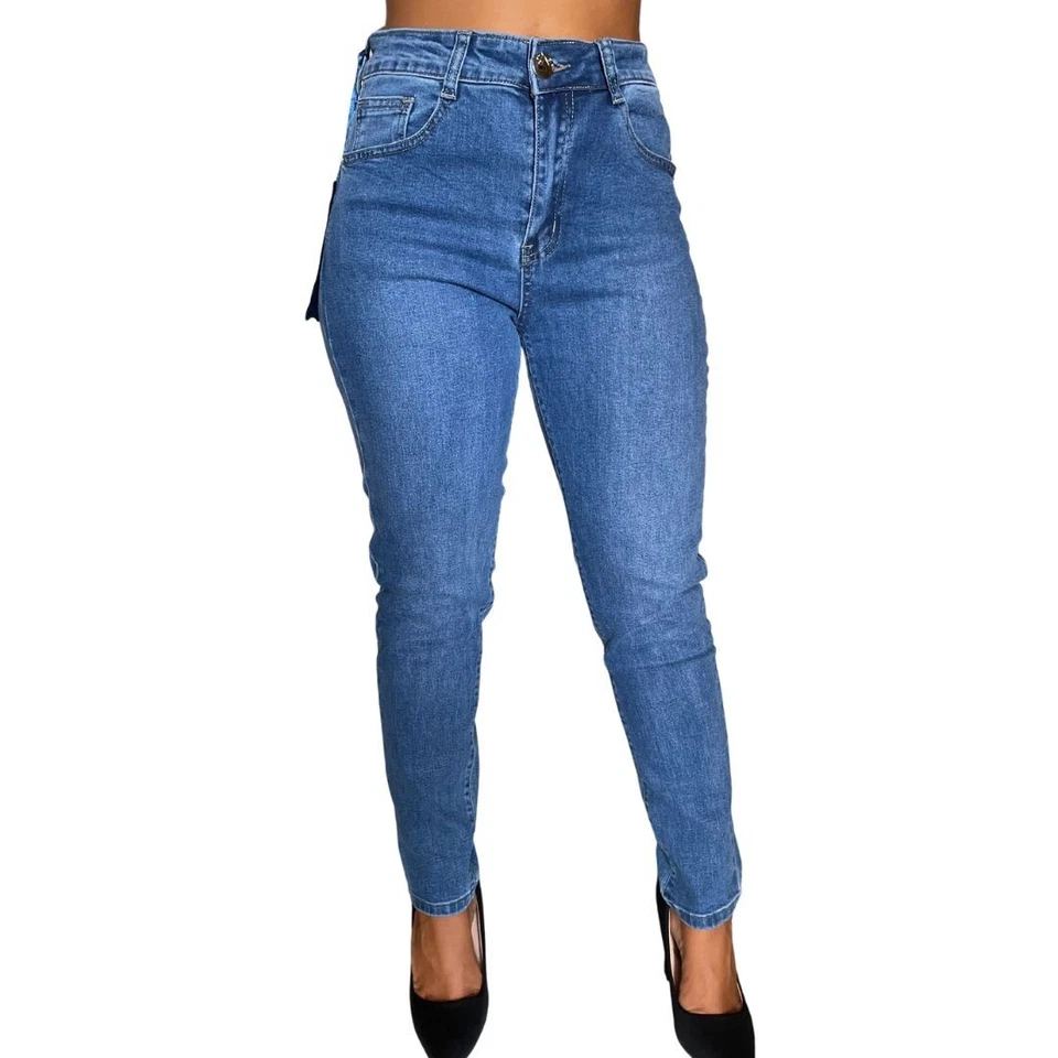Jeans donna vita alta push up elasticizzati skinny slim fit 42 44 48 50 52 54 S. - Immagine 4 di 4