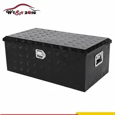 36 Inch Aluminum Stripes Plated Tool Box Pick Up Truck Bed RV Trailer Toolbox