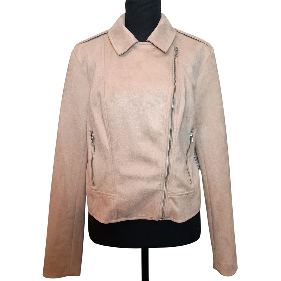 Chaqueta de moto de gamuza sintética BB Dakota Steve Madden para mujer talla grande nueva con etiquetas Foto 2 de 4