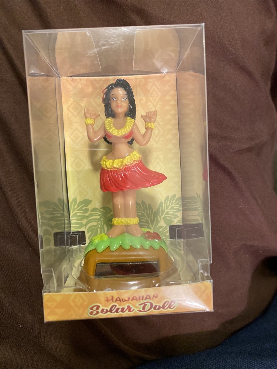 KC Hawaii Hula Girl Solar Dashboard Doll - 4.25 Inch Dancing Car Decor With Adhesive Base
