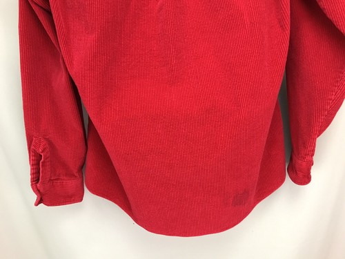 Boston Prepatory Company Mens Medium Red Blue Thick Corduroy Button Shirt - Picture 8 of 13