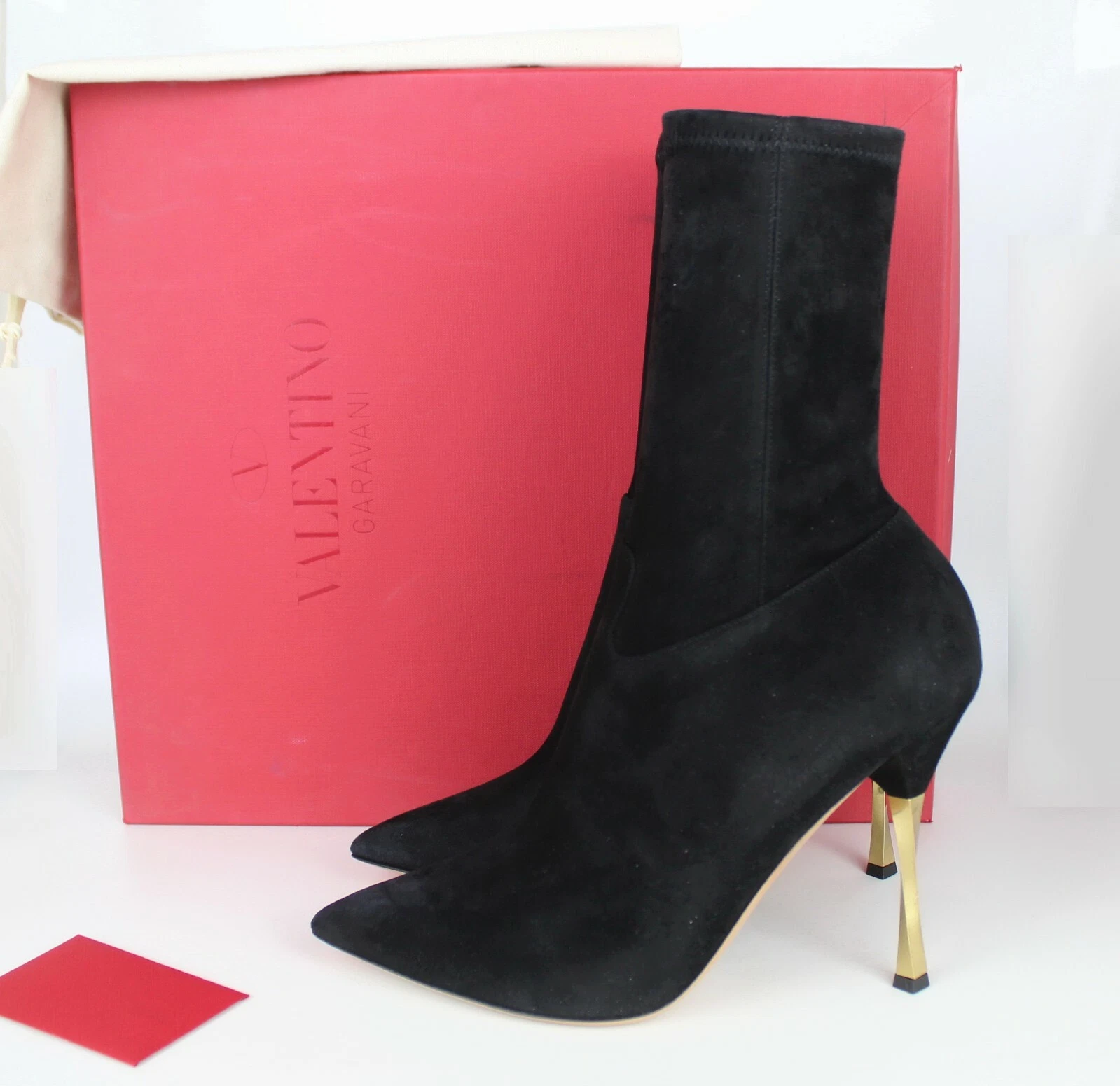 NUOVI stivali Valentino Garavani elasticizzati scamosciati neri EUR 38 5 MSRP $1245