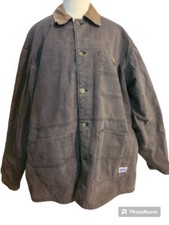 Big Smith Chore Coat Duck Canvas Jacket Flannel Lined Made USA Men's XL 40-42