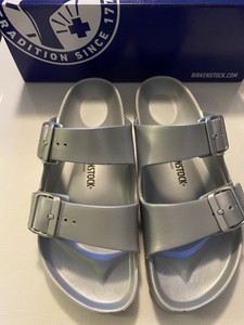 birkenstock arizona essentials silver
