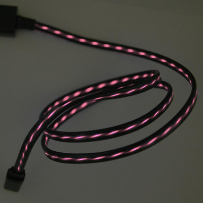 3Ft USB iPhone 12/X/8/7/6s/6/6+/5 Data Sync Flowing LED Light Up Charger Cable