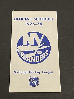  New York Islanders 1975-76 NHL Pocket Schedule Brenker Insurance Free Shipping