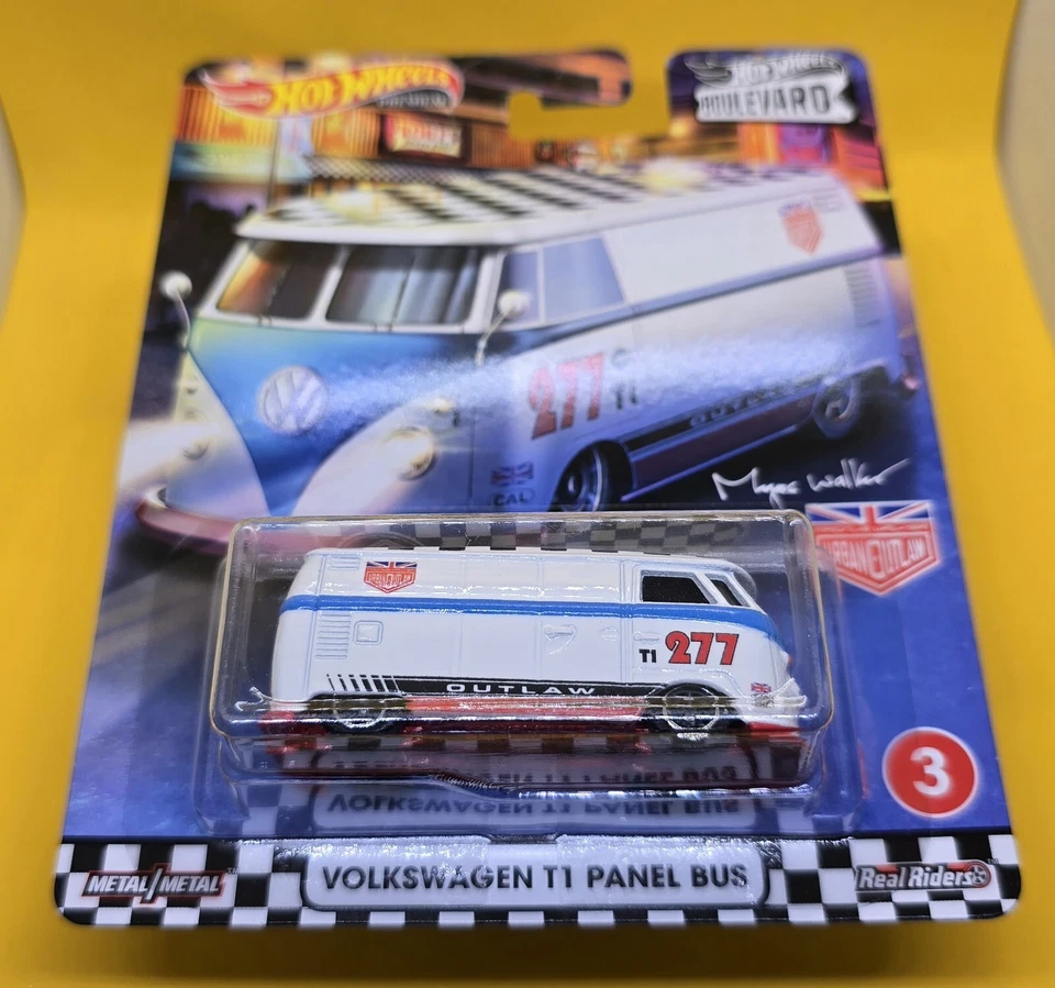 Hot Wheels Boulevard Volkswagen T1 Panel Bus #3 White Magnus Walker Outlaw - Image 4 of 4