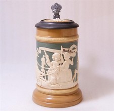 Antique Mettlach Villeroy/Boch Beer Stein #783 Bock Beer Procession c.1903