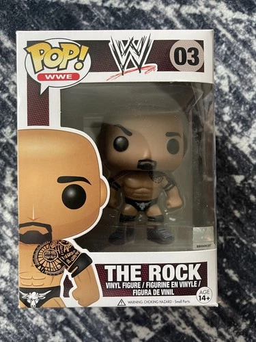 Funko Pop! Vinyl The Rock #03 WWE Wrestling Figure Dwayne Johnson With Protector