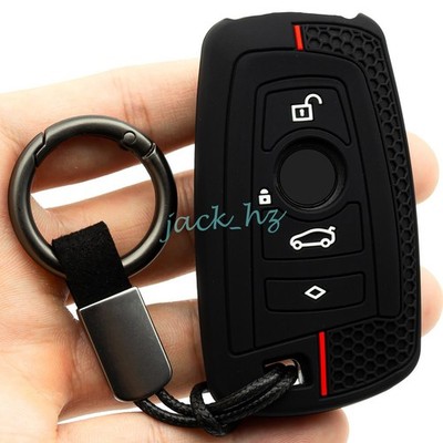 Silicone 4 Buttons Car Key Fob Chain Case Cover For BMW 1 2 3 4 5 6 7 Series X3