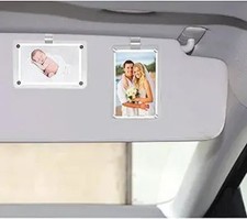 2 Magnetic Sun Visor Photo Clips, Car Picture Holder Frame Accessory