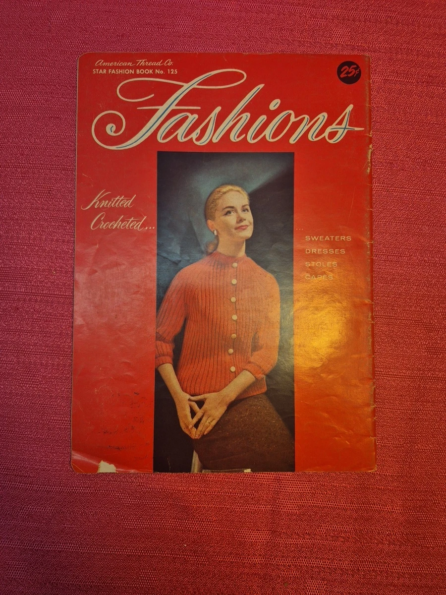 Suéter Vintage American Thread Star Book Nº 125 Tejido Crochet Patrones Años 50