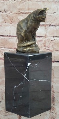 Bronze Skulptur Milo Cat Gato Feline Kunst Art Déco Figur Tier Statue