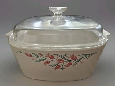 Vintage Corningware Rosemarie A-5-B Casserole Dish 5 Liter w/ PYREX Lid A12C