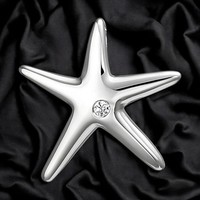 AnhäNger Seestern 925 Sterling Silber 1 Zirkonia SilberanhäNger