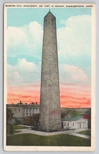 Vintage Bunker Hill Monument Postcard Charlestown Massachusetts 1915-1930