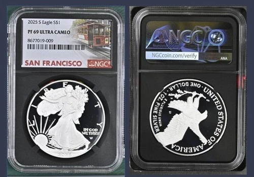 2025-S Proof $1 American Silver Eagle NGC PF69UC  - (Last San Francisco Coin)