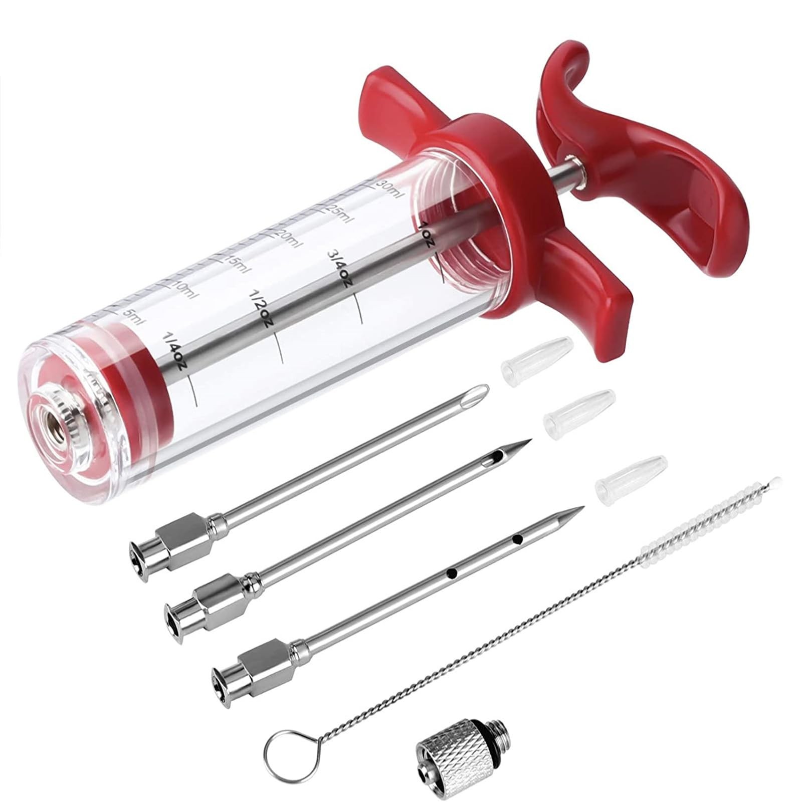 Premium BBQ Meat Injector Syringe with 3 Marinade Needles for Grilling