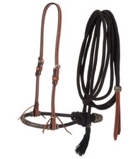 Tough 1 Bridle Basket Weave Bosal Cord Mecate Leather Popper 45-317B