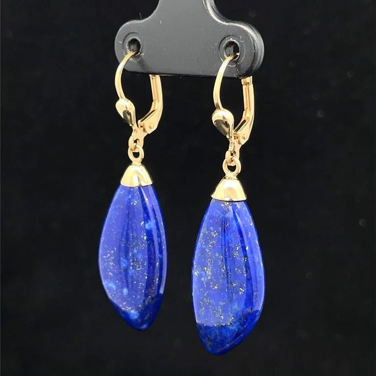 OHRHÄNGER 375/- GELBGOLD MIT LAPIS  SOGNI D'ORO SCHMUCKJAGD - Bild 2 von 4