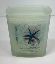 HTF Essence of Beauty Blue Ocean 3 In 1 Soy Lotion Candle 8 Oz NEW