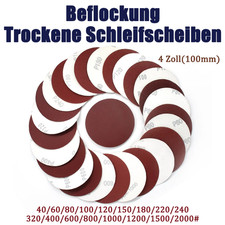 100mm-4"Zoll Beflockung Trockenschleifscheiben Rot Exzenter Klett Schleifbl&auml;tter