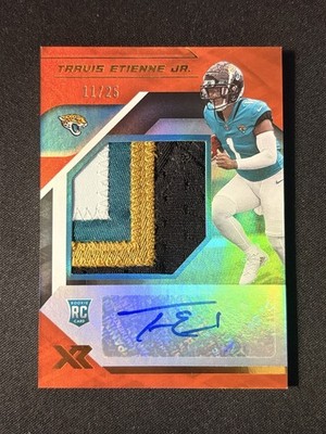 2021 Panini XR Four Color Patch Orange Auto (RC) Travis Etienne /25 #RXA-TET