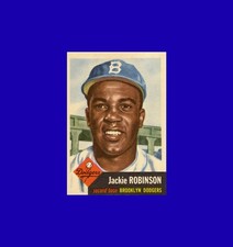LOT of (5) 1953 Topps Vintage Baseball Cards - Jackie Robinson #1 - Mint