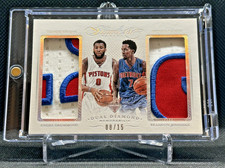 2014 Flawless Dual Diamond NAME/LETTER PATCH Andre Drummond Brandon Jennings /15