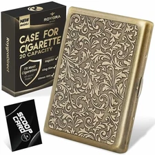 roygra Cigarette Case for Regular, 85mm King Size and 100mm 100S - Silver 