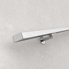 10Ft Pre-drilled Stair Handrail 1"×2" Brushed Wall Mounted Stainless Steel New